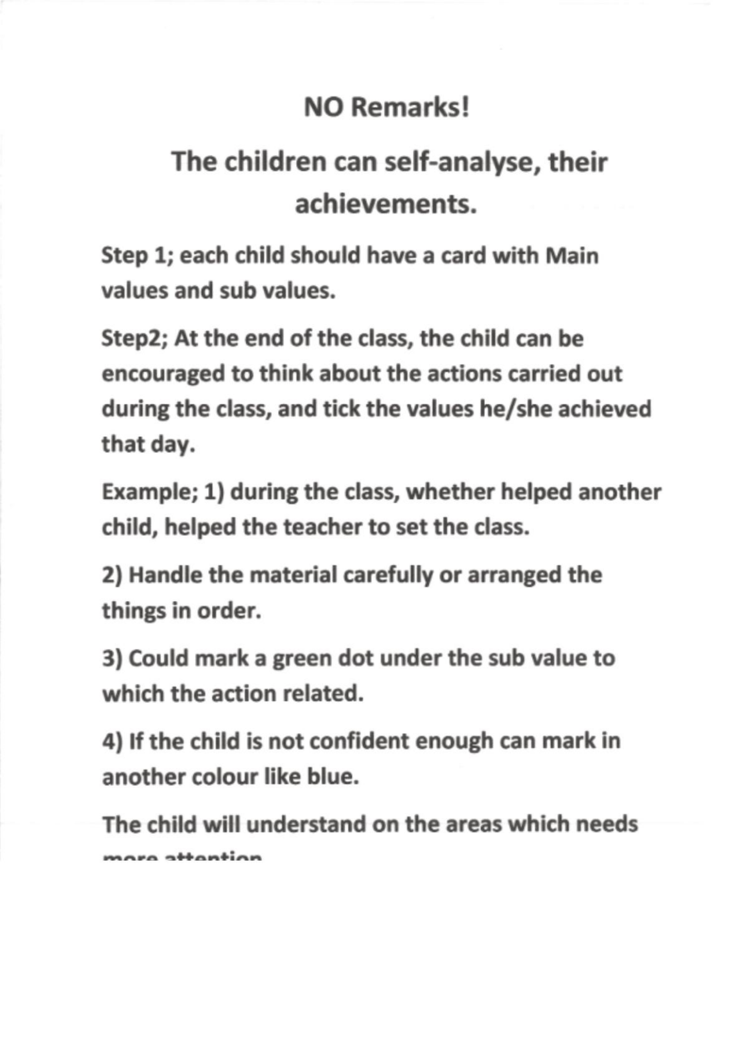 Achievement and Self-Analysis Card